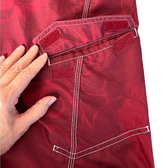 Speedo Mens Swim Trunks Size L Tropical Red Floral Mesh Lined Shorts Drawstring - Picture 10 of 15